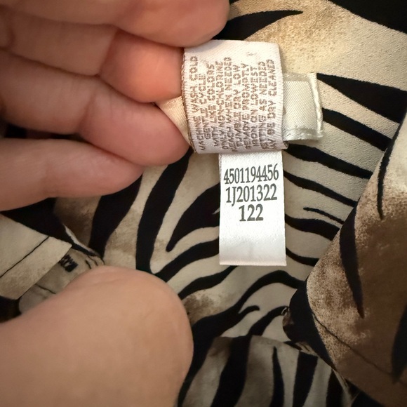 Chico's Black, Brown and Cream Animal Print Button-Down Shirt - Picture 5 of 9